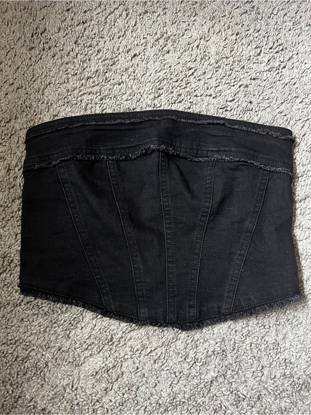 Ecote Black Denim Strapless Cropped Corset